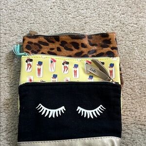 ipsy Yellow and Black Bags with Leopard Print and Whimsical Design